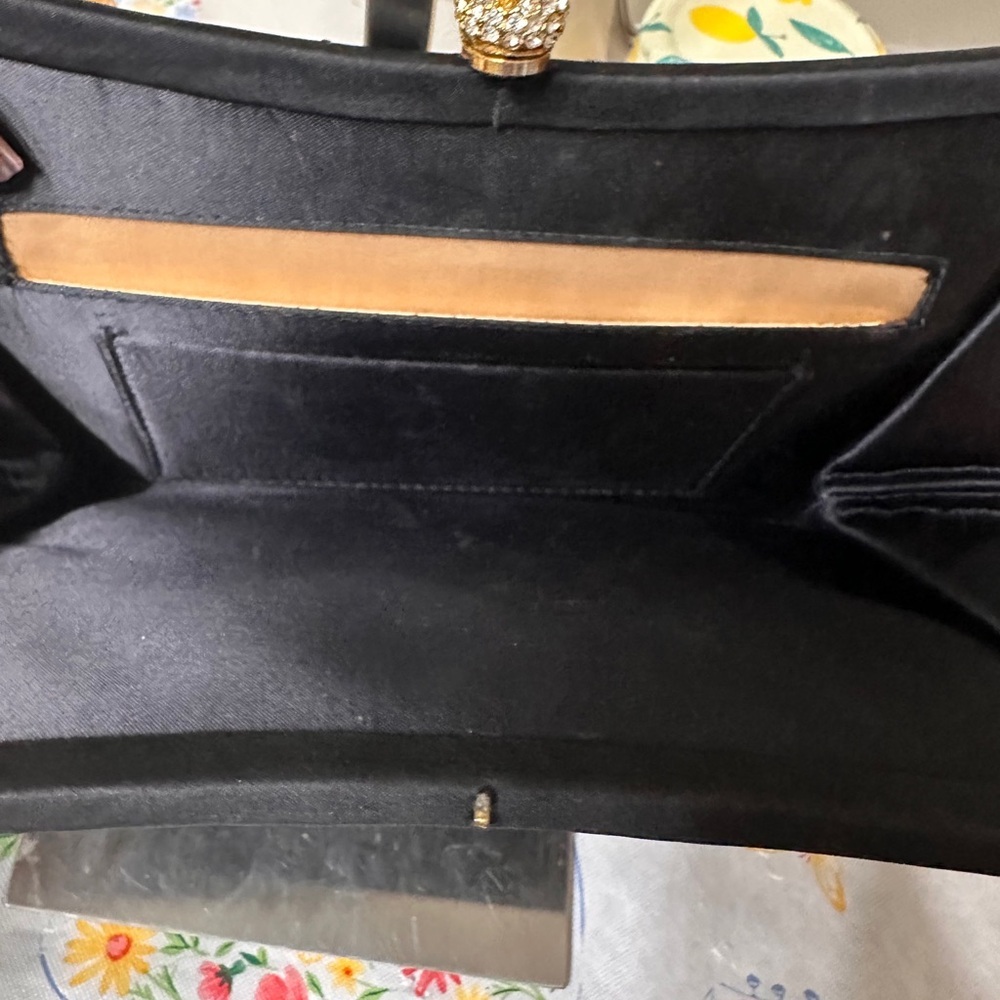 Source Unknown Black Clutch with Gold Accent - image 4